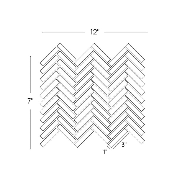Tia Verde Green 1x3 Herringbone Honed Marble Mosaic Tile