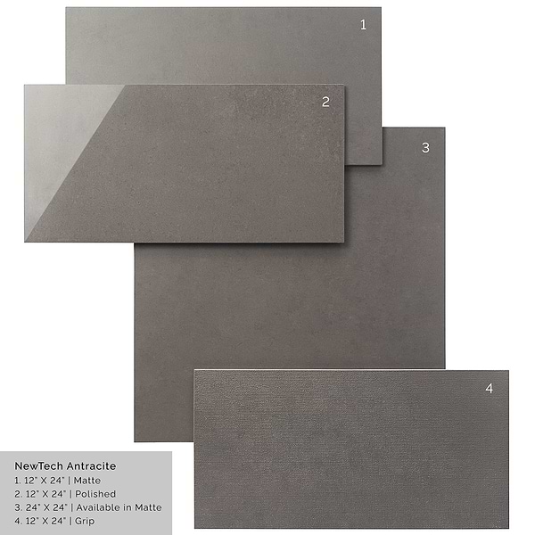 NewTech Antracite 24x24 Matte Porcelain Tile