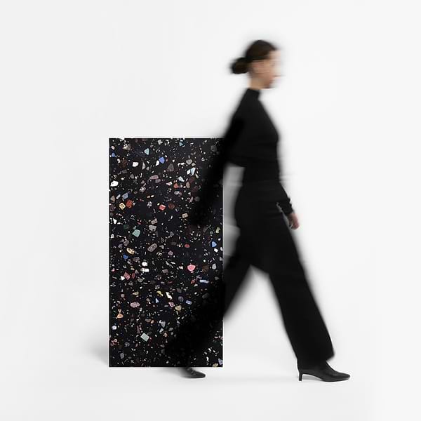 Bejeweled Black Multicolor 24x48 Terrazzo Look Polished Porcelain Tile