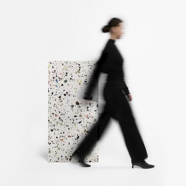 Bejeweled White Multicolor 24x48 Terrazzo Look Polished Porcelain Tile