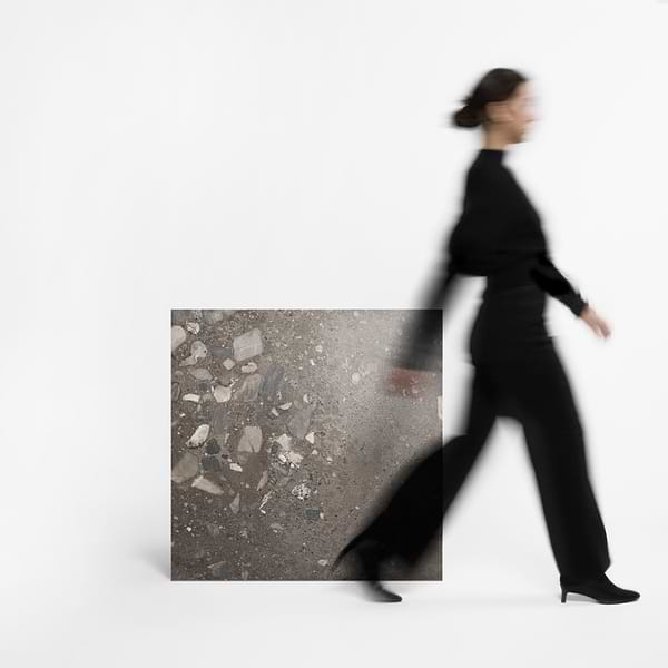 Piccoli Grande Antracite Gray 36x36 Terrazzo Look Semi-Polished Porcelain Tile