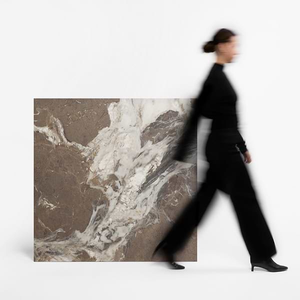 Autograph Espresso Brown 48x48 Marble Look Satin Porcelain Tile