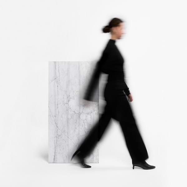 Autograph Vibe Caldia Oro White 24x48 3D Textured Marble Look Matte Porcelain Tile