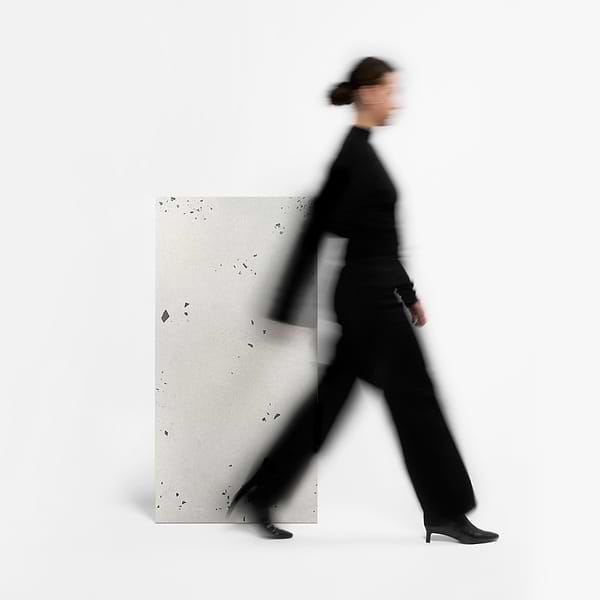 Kobe Cement Ice White 24x48 Terrazzo Look Matte Porcelain Tile