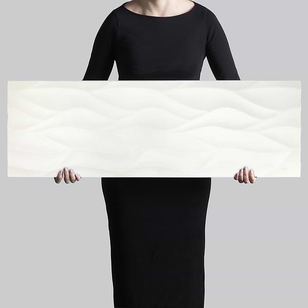 Gentle Waves White 12x36 Polished Ceramic Wall Tile