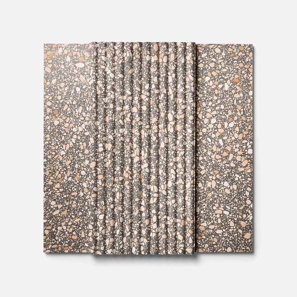 Terrazzo Italy Fluted Dolce Rina Gray 12x24 Honed Terrazzo Tile