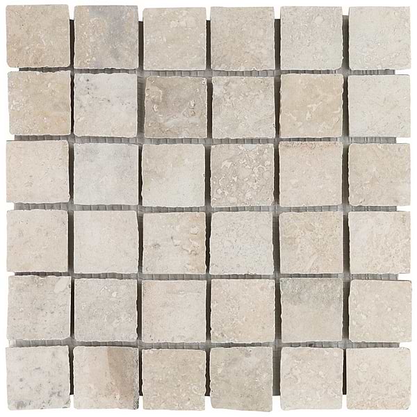 Seville Pergamo Beige 2x2 Travertine Look Matte Porcelain Mosaic Tile