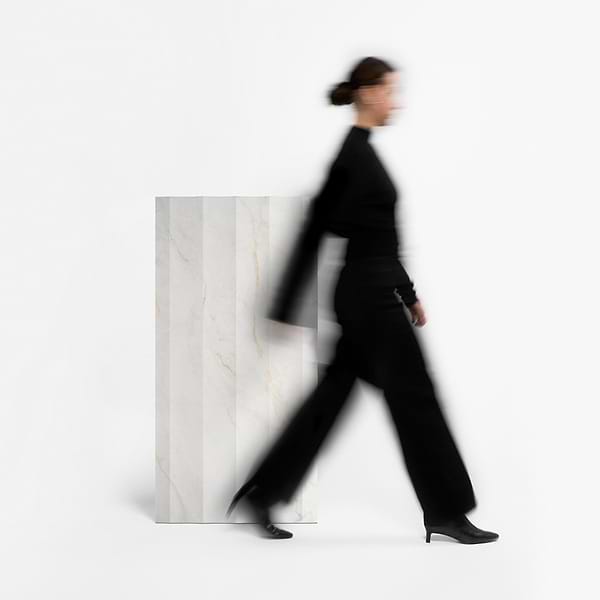 Lumar Waves Apuano Oro White 24x48 3D Marble Look Matte Porcelain Tile