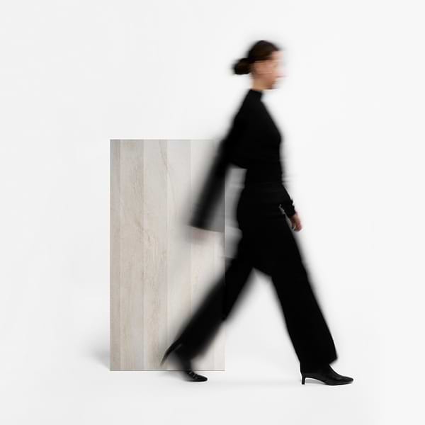 Lumar Waves Travertino Bianco Warm White 24x48 3D Travertine Look Matte Porcelain Tile