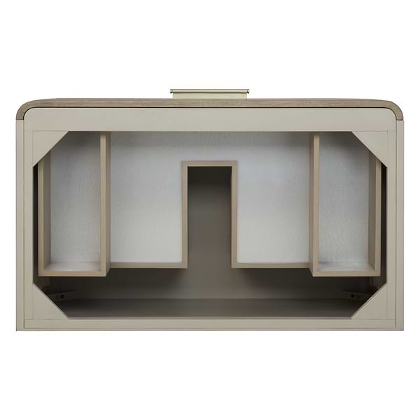 James Martin Vanities Lucian Pebble Oak 36" Single Vanity with White Zeus Quartz Top