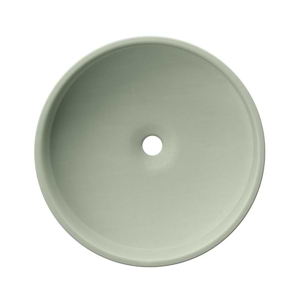Odet Thyme Green 16" Concrete Round Floating Sink by mudd.concrete