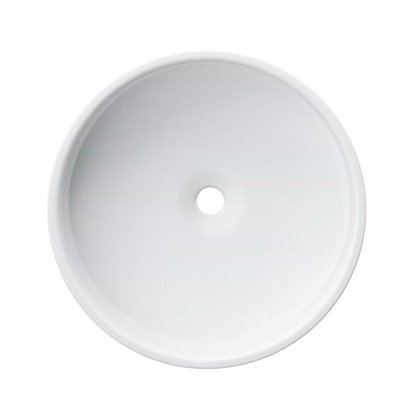 Odet Cotton White 16" Concrete Round Floating Sink by mudd.concrete