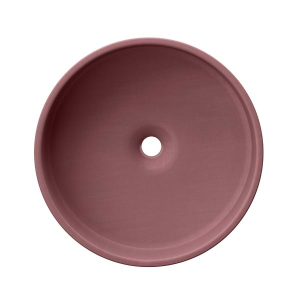 Odet Berry Pink 16" Concrete Round Floating Sink by mudd.concrete