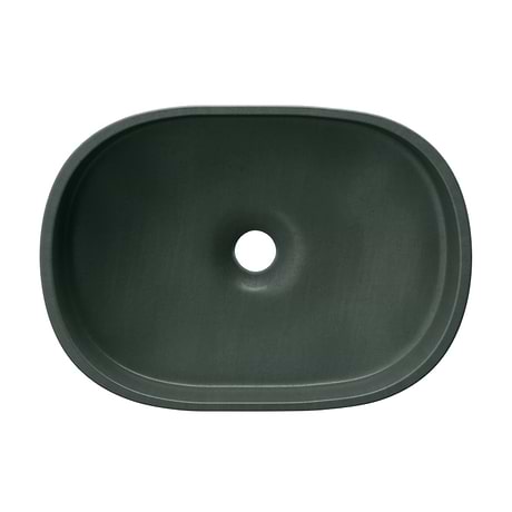 Parro Forest Green 18" Concrete Oval Floating Sink by mudd.concrete