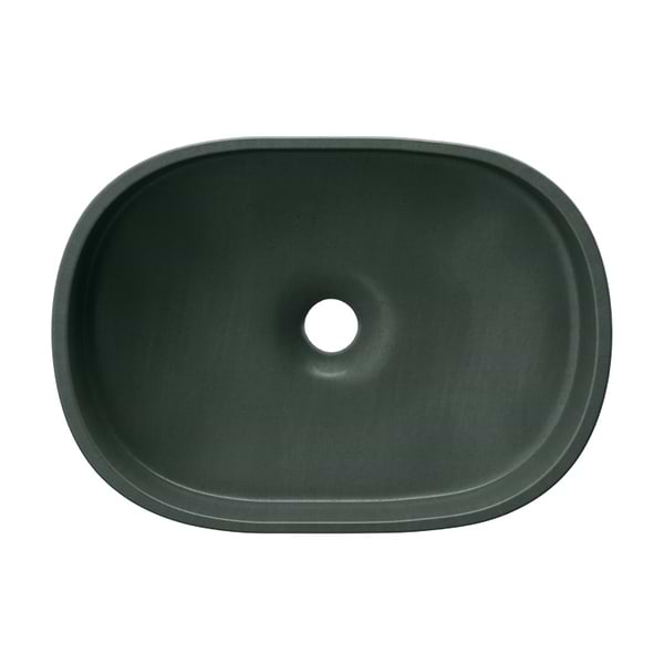 Parro Forest Green 18" Concrete Oval Floating Sink by mudd.concrete