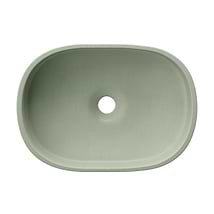 Parro Thyme Green 18" Concrete Oval Floating Sink by mudd.concrete