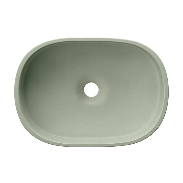 Parro Thyme Green 18" Concrete Oval Floating Sink by mudd.concrete