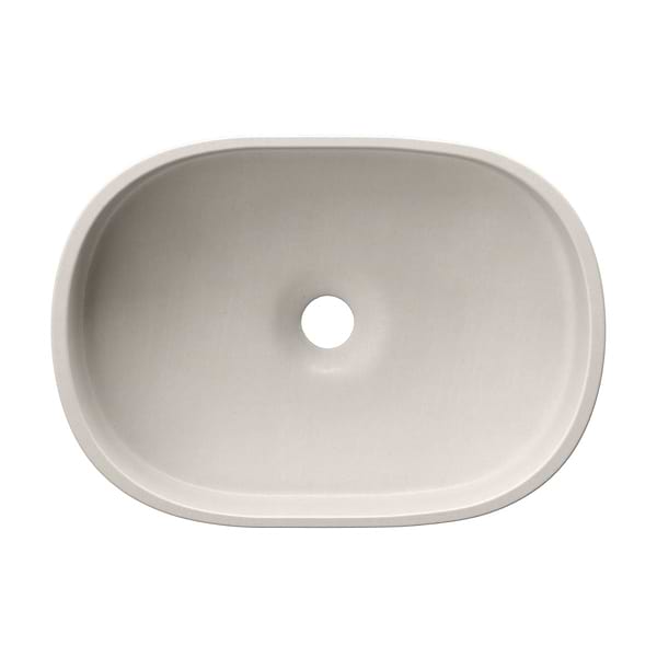 Parro Mocha Cream 18" Concrete Oval Floating Sink by mudd.concrete