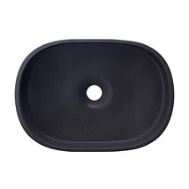 Parro Midnight Black 18" Concrete Oval Floating Sink by mudd.concrete