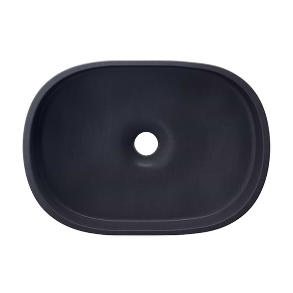 Parro Midnight Black 18" Concrete Oval Floating Sink by mudd.concrete