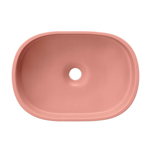 Parro Mousse Pink 18" Concrete Oval Floating Sink by mudd.concrete
