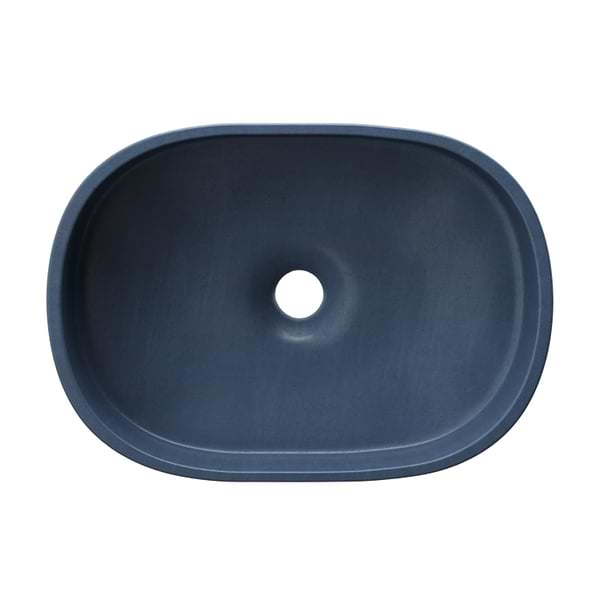 Parro Denim Blue 18" Concrete Oval Floating Sink by mudd.concrete
