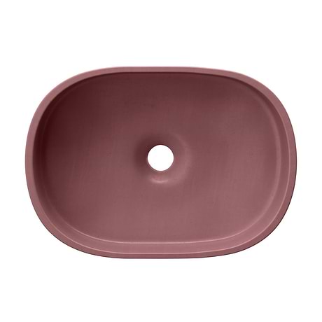 Parro Berry Pink 18" Concrete Oval Floating Sink by mudd.concrete