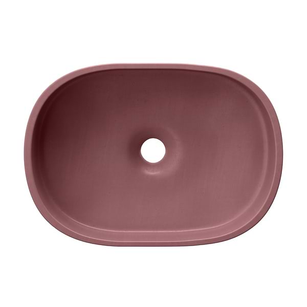 Parro Berry Pink 18" Concrete Oval Floating Sink by mudd.concrete