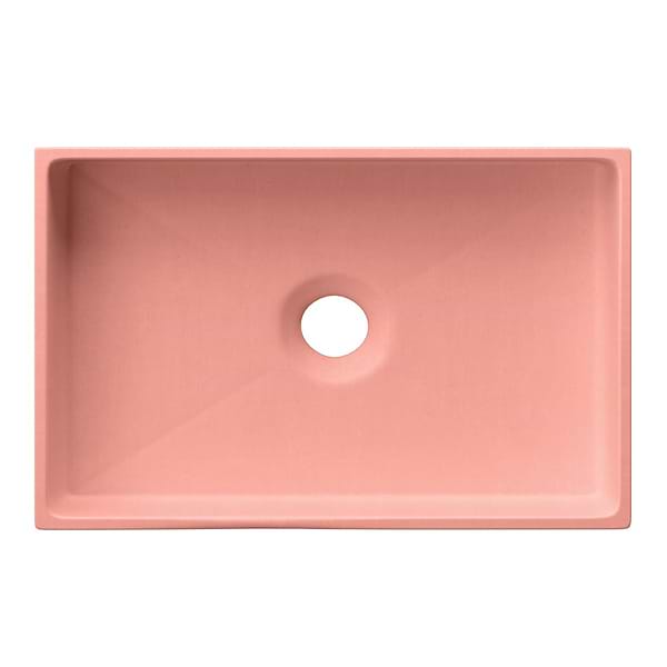 Jeker Mousse Pink 21" Concrete Rectangle Floating Sink by mudd.concrete