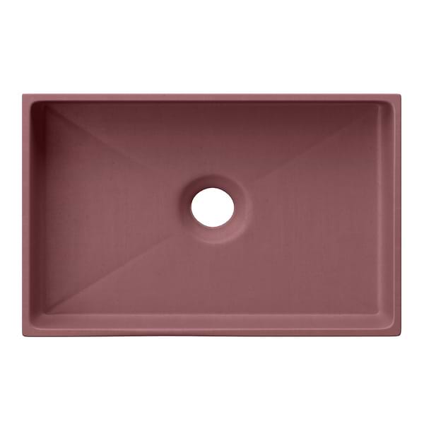 Jeker Berry Pink 21" Concrete Rectangle Floating Sink by mudd.concrete