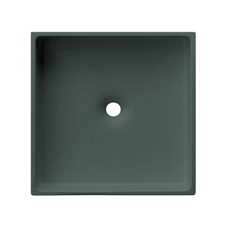 Yarra Forest Green 16" Concrete Square Floating Sink by mudd.concrete