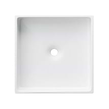 Yarra Cotton White 16" Concrete Square Floating Sink by mudd.concrete