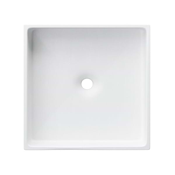 Yarra Cotton White 16" Concrete Square Floating Sink by mudd.concrete