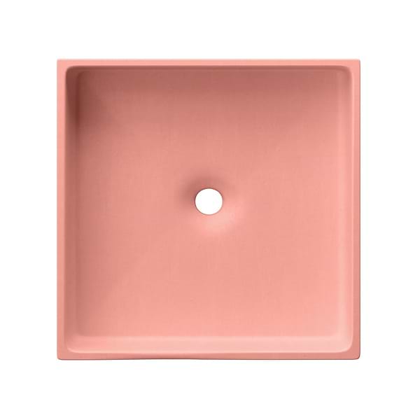 Yarra Mousse Pink 16" Concrete Square Floating Sink by mudd.concrete