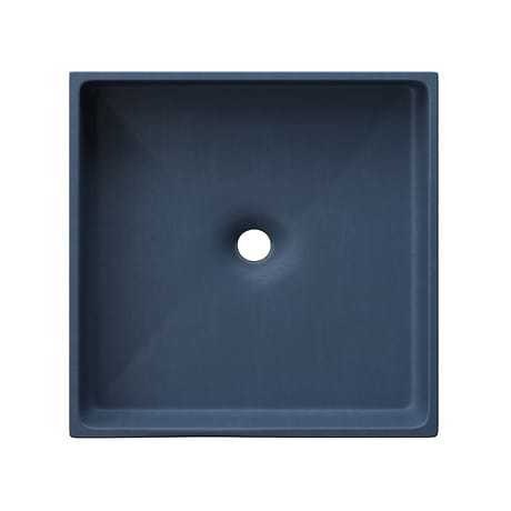 Yarra Denim Blue 16" Concrete Square Floating Sink by mudd.concrete