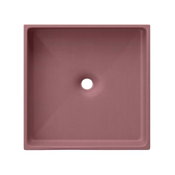 Yarra Berry Pink 16" Concrete Square Floating Sink by mudd.concrete
