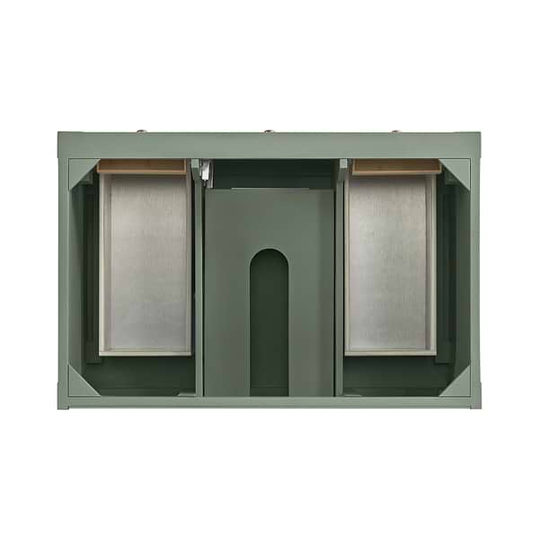 James Martin Vanities Breckenridge Smokey Celadon 36" Single Vanity with White Zeus Quartz Top