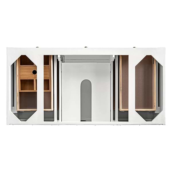 James Martin Vanities Breckenridge Bright White 48" Single Vanity with White Zeus Quartz Top and Backsplash