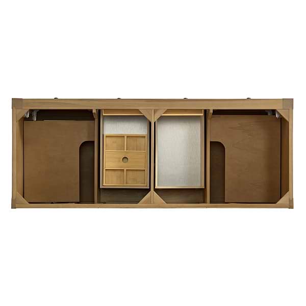 James Martin Vanities Breckenridge Light Natural Oak 60" Double Vanity with Carrara Marble Top