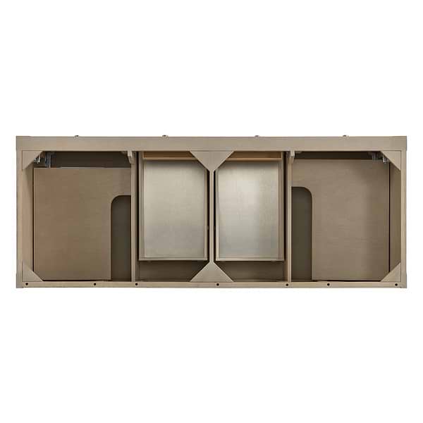 James Martin Vanities Breckenridge Whitewashed Oak 60" Double Vanity with White Zeus Quartz and Backsplash Top