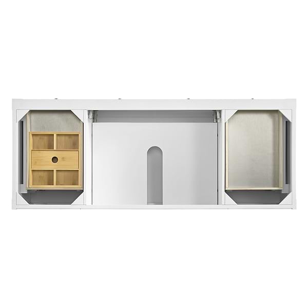 James Martin Vanities Breckenridge Bright White 60" Single Vanity with Carrara Marble Top