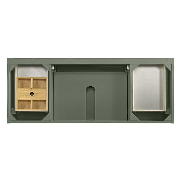 James Martin Vanities Breckenridge Smokey Celadon 60" Single Vanity with White Zeus Quartz Top