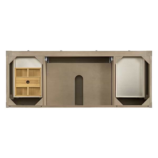 James Martin Vanities Breckenridge Whitewashed Oak 60" Single Vanity with White Zeus Quartz and Backsplash Top