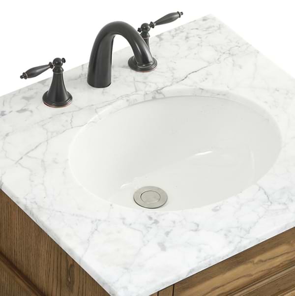 Montair Dark Brown 24" Single Vanity With Carrara White Marble Top