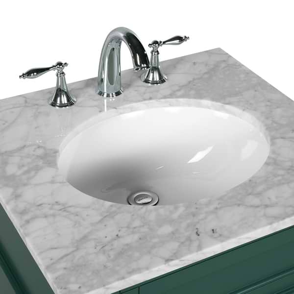 Montair Green 24" Single Vanity With Carrara White Marble Top