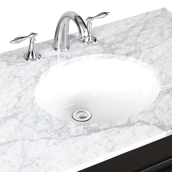 Montair Black 36" Single Vanity With Carrara White Marble Top
