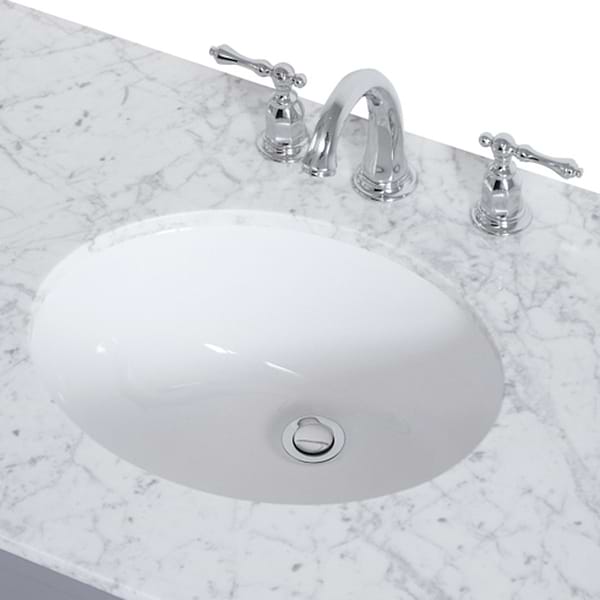 Montair Gray 36" Single Vanity With Carrara White Marble Top