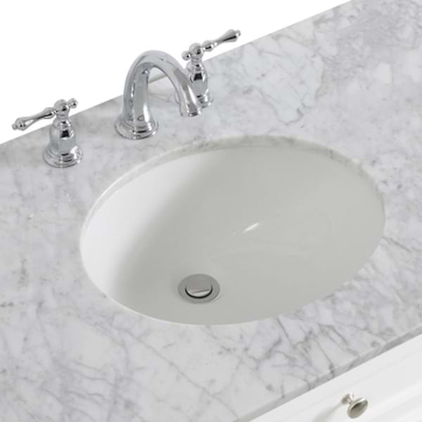 Montair White 48" Single Vanity With Carrara White Marble Top