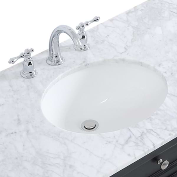 Montair Black 60" Single Vanity With Carrara White Marble Top