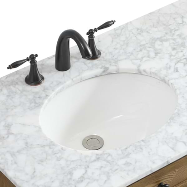 Montair Dark Brown 60" Double Vanity With Carrara White Marble Top